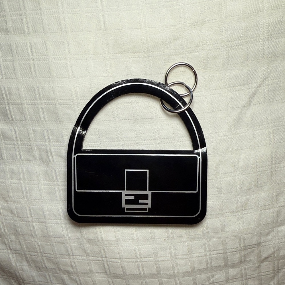 Fendi Bag Charm Baguette Black Keychain Ornament